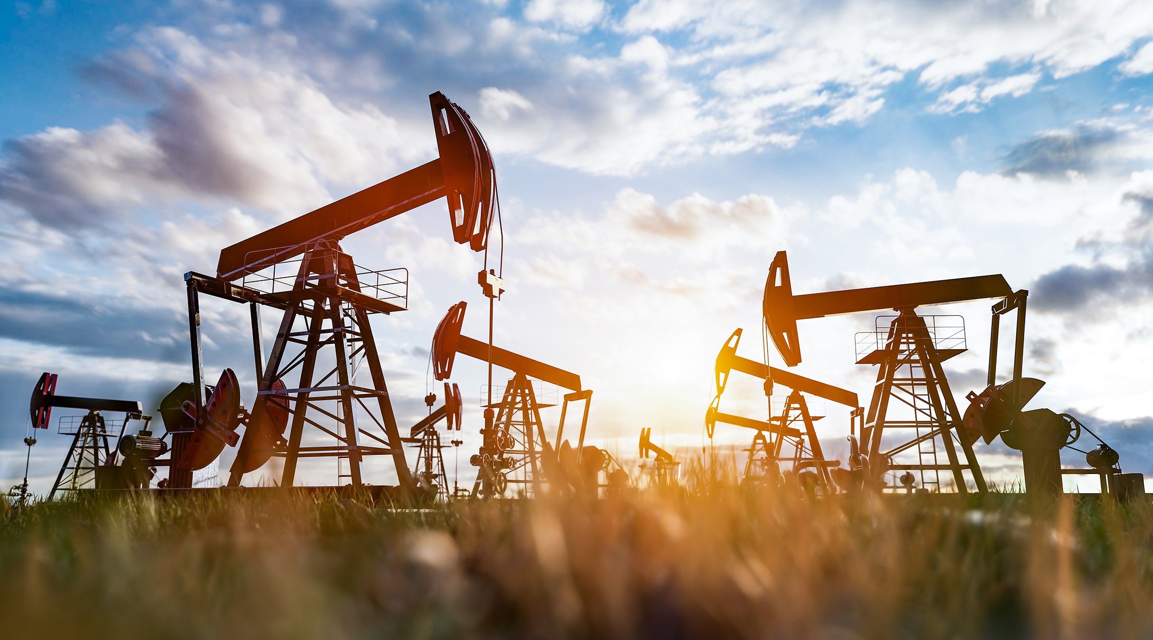 oil field sunset